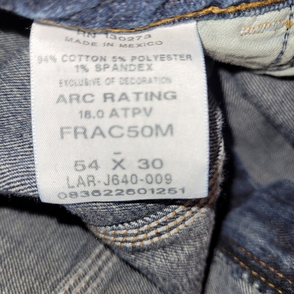 Wrangler FR Jeans Mens 54X30 Blue Flame Resistant - Picture 4 of 5